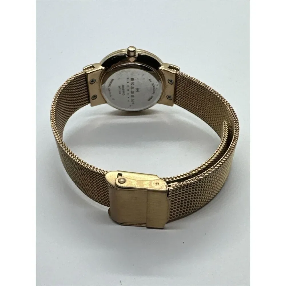 Skagen Freja 358SRRD Womens Rose-Tone Steel Mesh Analog Dial Quartz Watch AEA003